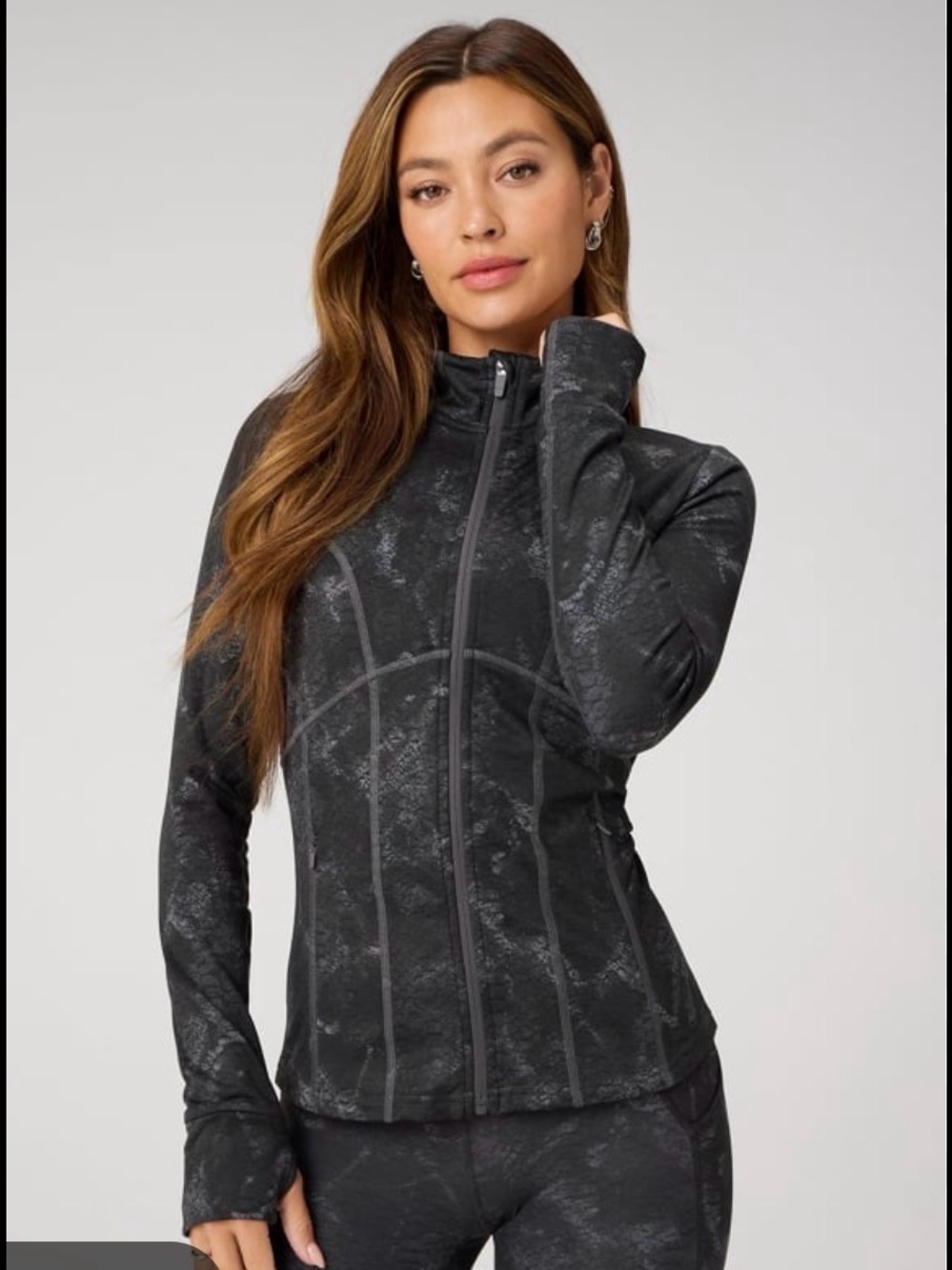 NWT Fabletics Cold Weather Full-Zip Jacket size medium in reptilla